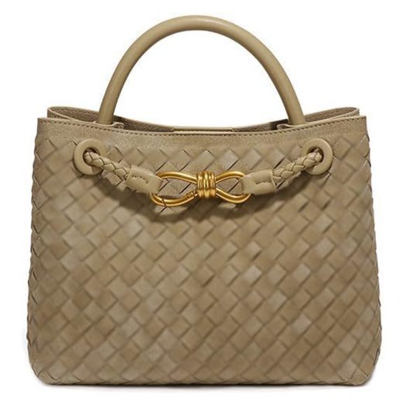 Suede Woven Tote Bag Pu Leather Crossbody Bag Shoulder Bag Casual :] - Picture 1 of 4